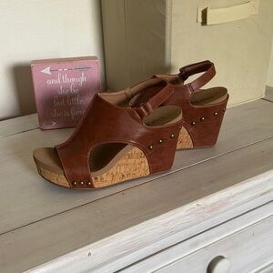Corkys Tan Wedge Sandals